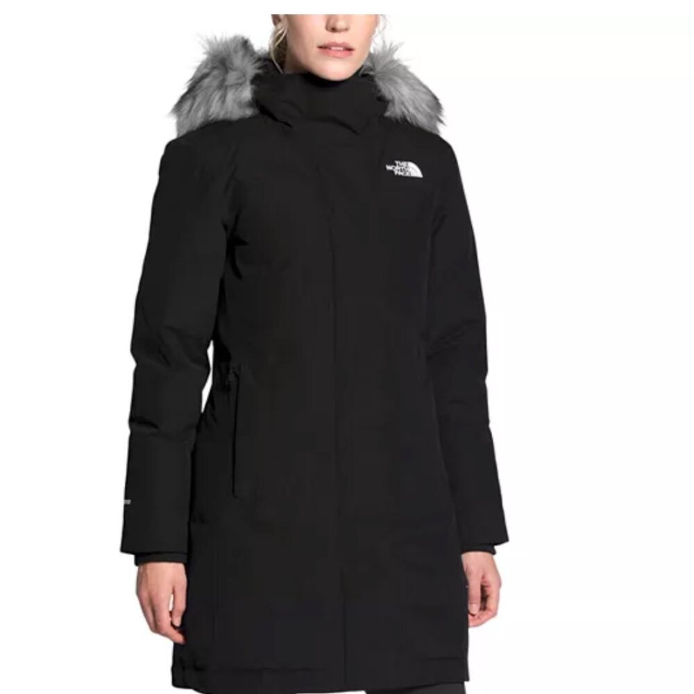 North Face Arctic Waterproof Down Parka with Faux Fur Trim NEW - Picture 2 of 12